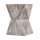 Round Outdoor Geometric End Table Marble - OROA