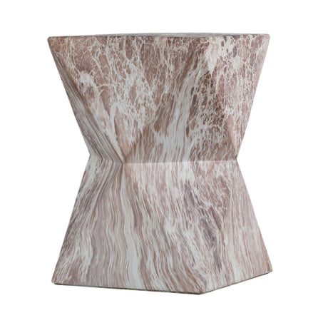 Round Outdoor Geometric End Table Marble | OROA