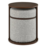 Walnut Side Table with Hidden Stool | Catchy