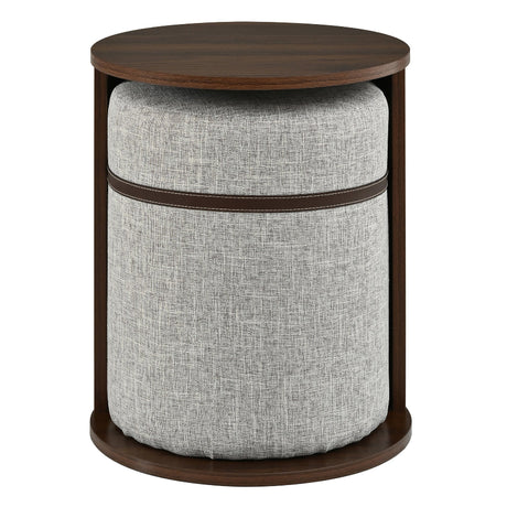 Walnut Side Table with Hidden Stool | Catchy