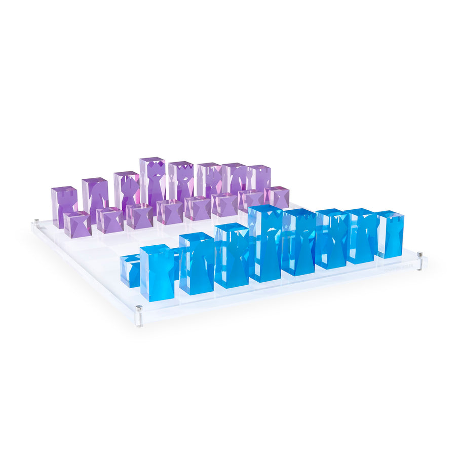 Blue & Purple Acrylic Chess Set | Jonathan Adler | Oroa.com