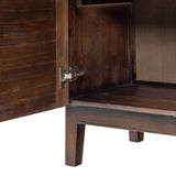 Koa Woven Wood Cabinet with Textured Door Fronts, Dark Brown Reclaimed Pine - OROA Modern Furniture