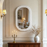 Cream White Petal Oval Wall Mirror | Catchy
