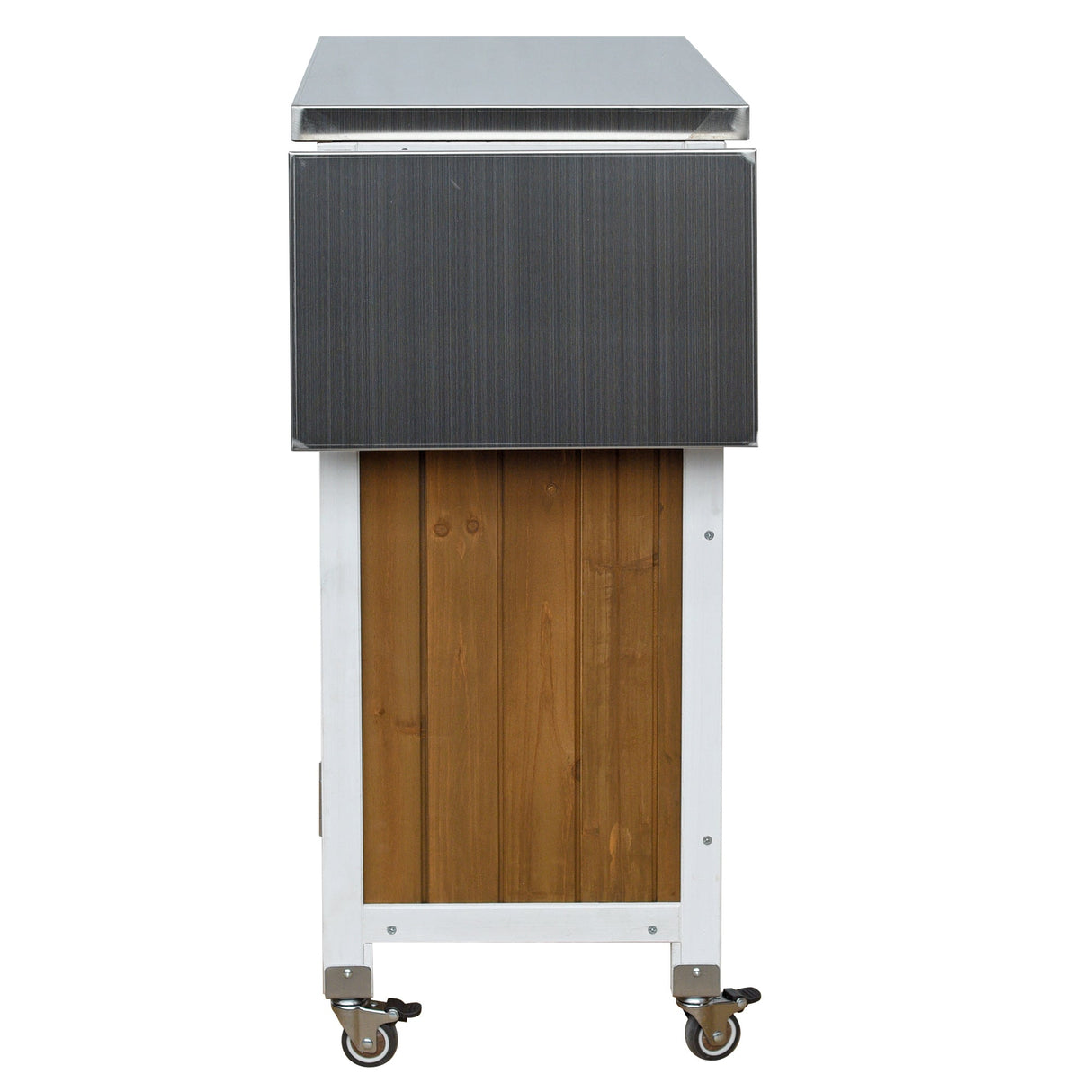 Foldable Outdoor Kitchen Island Patio Prep Station - White