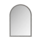 Arched mirror with decorative border on a white background