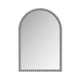 Arched mirror with decorative border on a white background