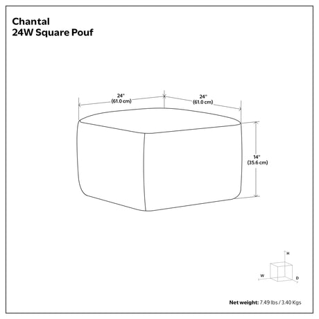 Chantal - Soft Square Pouf - OROA