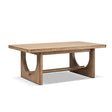 Turnkey Coffee Table with Trestle Base, Antique Natural Brown Reclaimed Pine - OROA Modern Furniture