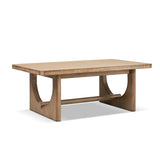 Turnkey Coffee Table with Trestle Base, Antique Natural Brown Reclaimed Pine - OROA Modern Furniture