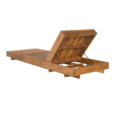 Acacia Solid Wood Lounge Chaise Set | OROA