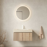 Contemporary Bathroom Vanity & Sink Travertine - OROA