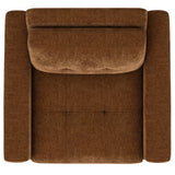Russet Upholstered Chair, Orange and Dark Brown Polyester - OROA Modern Furniture
