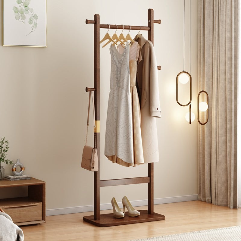 71" Walnut Solid Wood Coat Rack | OROA