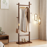 71" Walnut Solid Wood Coat Rack | OROA