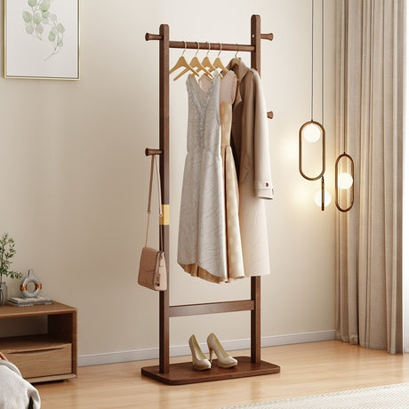 71" Walnut Solid Wood Coat Rack | OROA