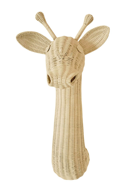 Rattan Giraffe Wall Decor | Handmade Safari Animal Decor