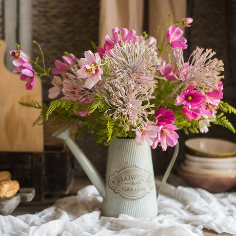 Artificial Silk Flower Bouquet Pink Daisy  20"