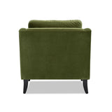 Josephine Upholstered Accent Chair with Wooden Legs, Olive Green Performance Velvet - OROA Online Furniture