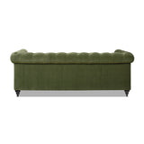 Green Velvet Sofa with Antique Brass Nailheads 