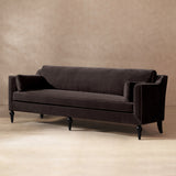 Josephine Modern Upholstered Sofa with Solid Wood Legs, Deep Brown Performance Velvet - OROA Modern Furniture
