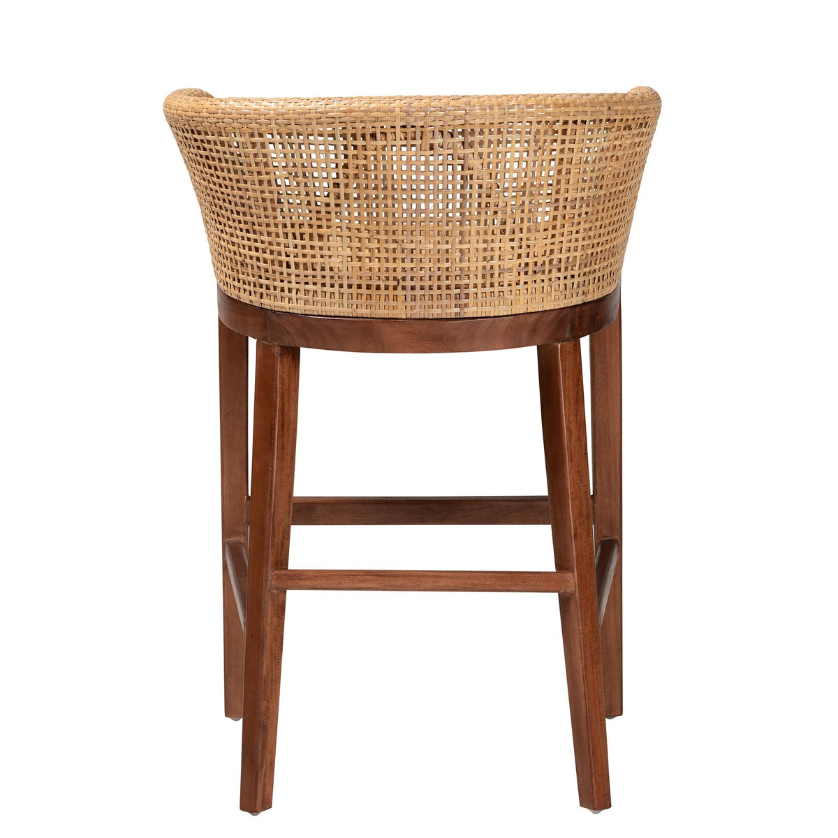 Rattan and Acacia Wood Counter Stool – OROA, view 4
