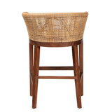 Rattan and Acacia Wood Counter Stool – OROA, view 4