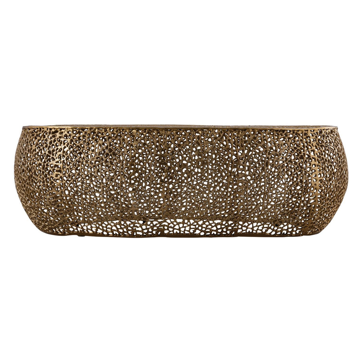 Sculptural Gold Oval Coffee Table | Catchy