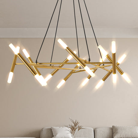 Golden Modern Chandelier Light Fixture with Branch Design