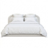Cream Double Arch Upholstered King Bed – OROA, view 1