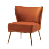 orange velvet chair by catchy design