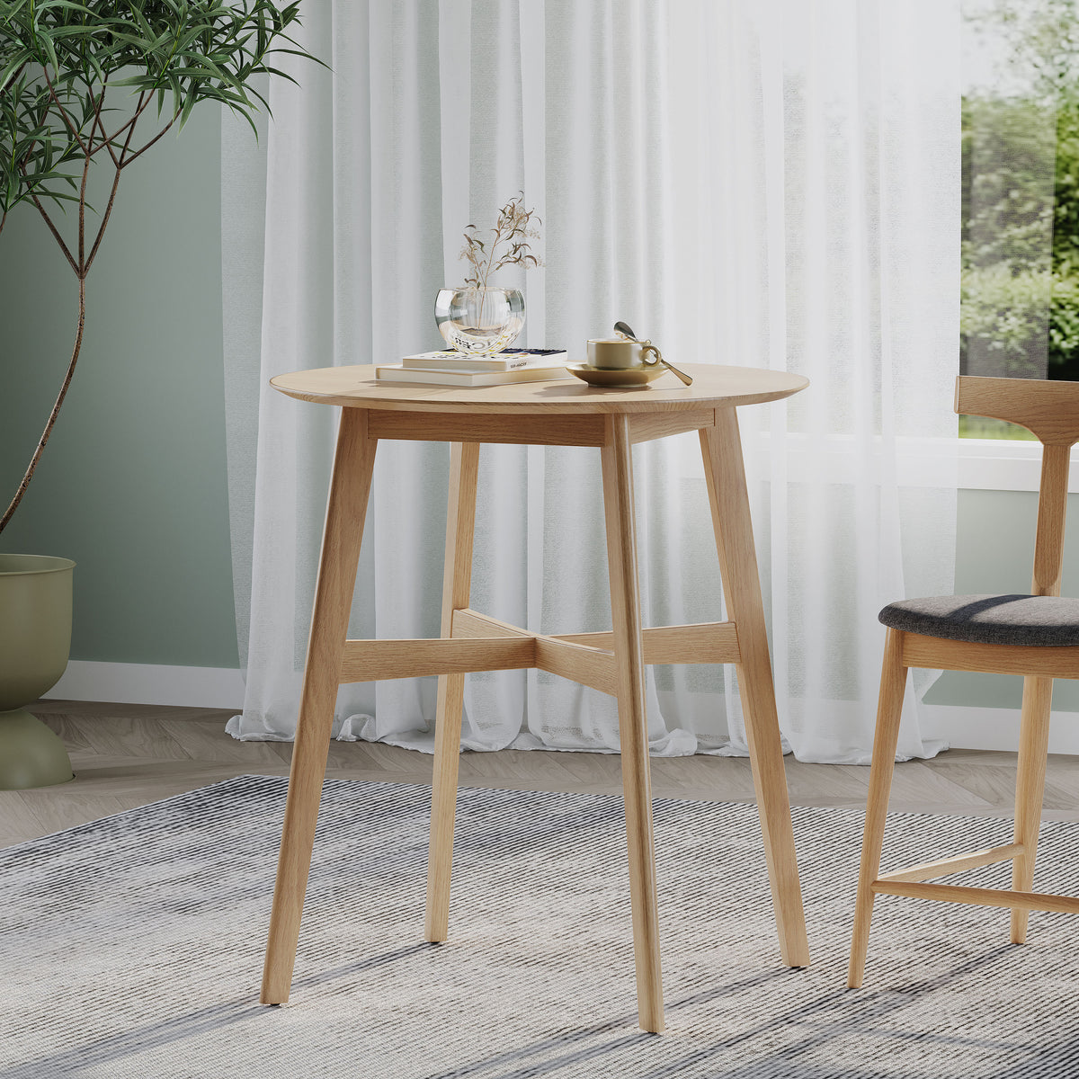 Wood Counter Height Round Dining Table | Maison Naturelle