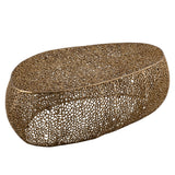 Sculptural Gold Oval Coffee Table | Catchy