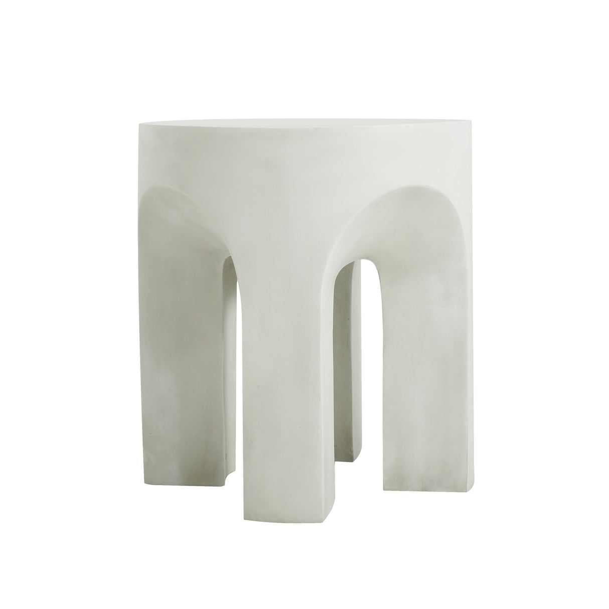 Outdoor Round Top Side Table in Antique White