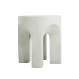 Outdoor Round Top Side Table in Antique White