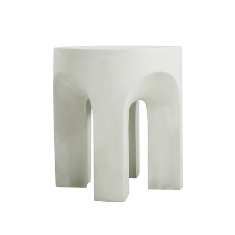 Outdoor Round Top Side Table in Antique White