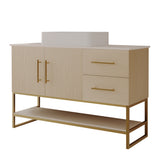 47" White Oak Bathroom Vanity with Gold Accents | OROA