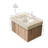 Contemporary Bathroom Vanity & Sink Travertine - OROA