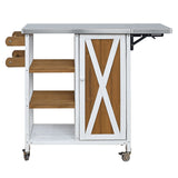 Foldable Outdoor Kitchen Island Patio Prep Station - White