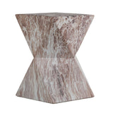 Round Outdoor Geometric End Table Marble - OROA