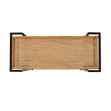 Modern Industrial Bar Cart with Shelving and Casters, Natural Wood and Metal - OROA Online Furniture