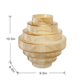 Tiered Geometric Amber Luster Clear Vase