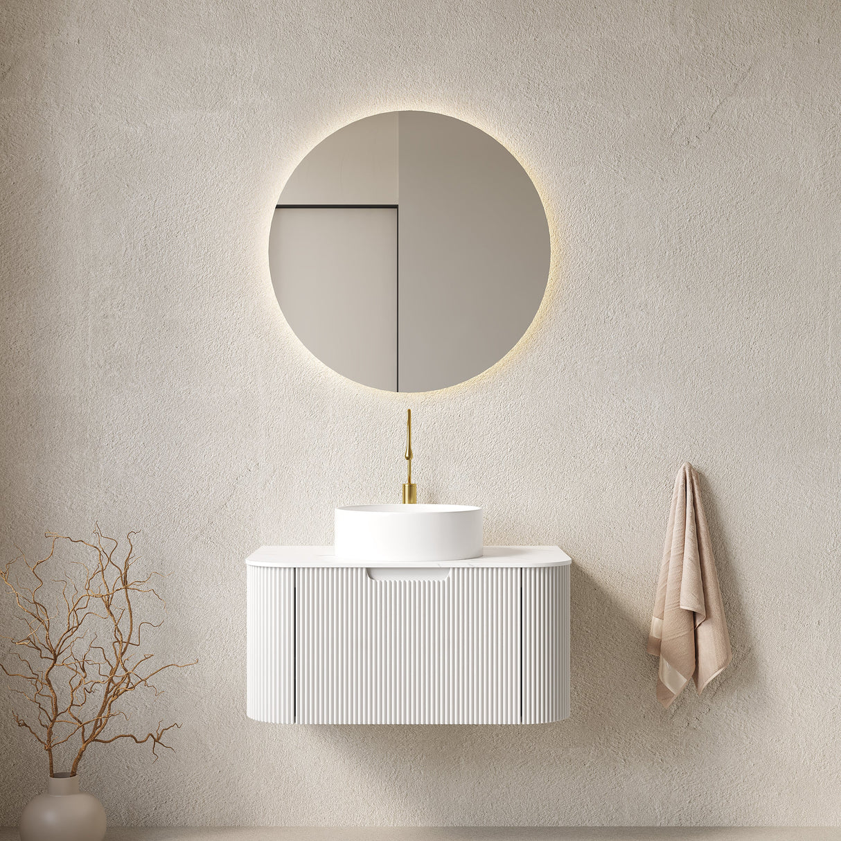 Floating Bathroom Vanity & Sink - OROA