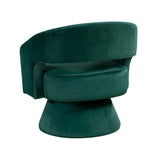 Emerald Green Compact Velvet Swivel Chair – OROA, view 4