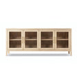 Marlowe Glass Door Sideboard with Brass Handles, Brushed White Reclaimed Pine - OROA Online Furniture