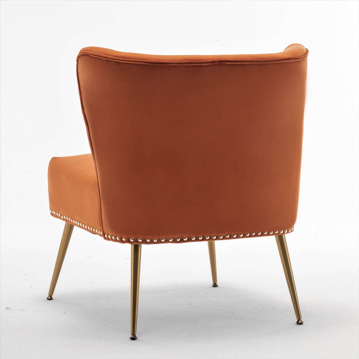 Orange Nailhead Slipper Accent Chair | Catchy