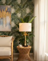 palm lamp brass