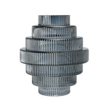 Multi-Tiered Geometric Vase with Smoked Blue Finish (S/2)