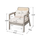 Outdoor Acacia Wood Patio Club Chairs with Cushions (S/2)