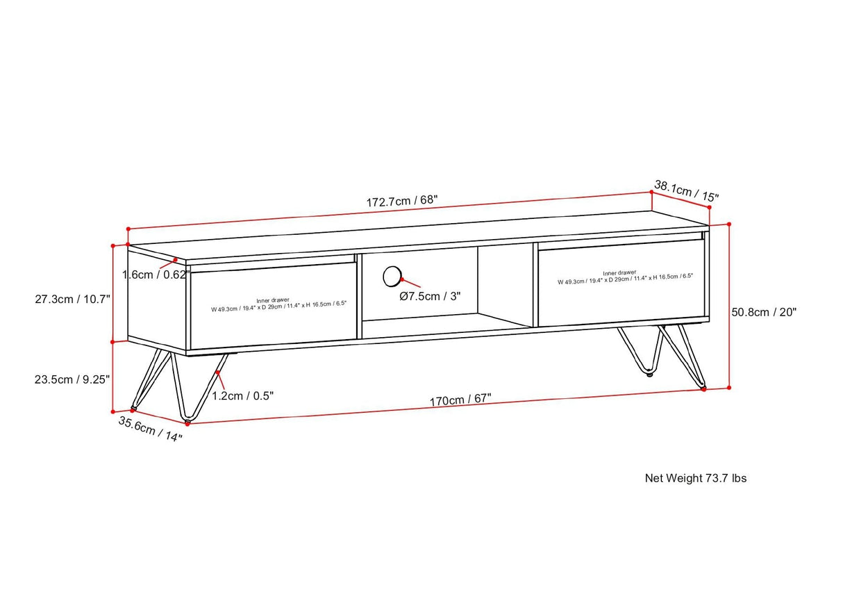 Hunter - Handcrafted TV Media Stand - Mango Wood
