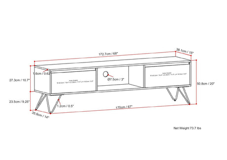 Hunter - Handcrafted TV Media Stand - Mango Wood